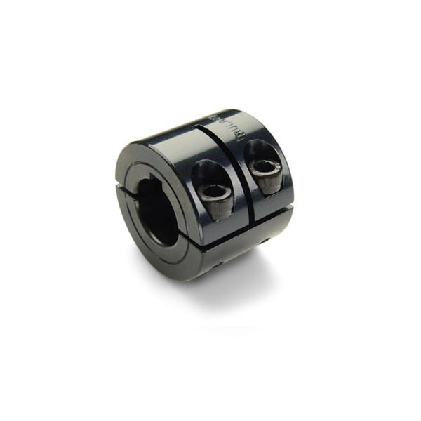 Keyed Shaft Collar, 2pc Double Wide, Bore 0.5000", Steel, OD 1 1/8"